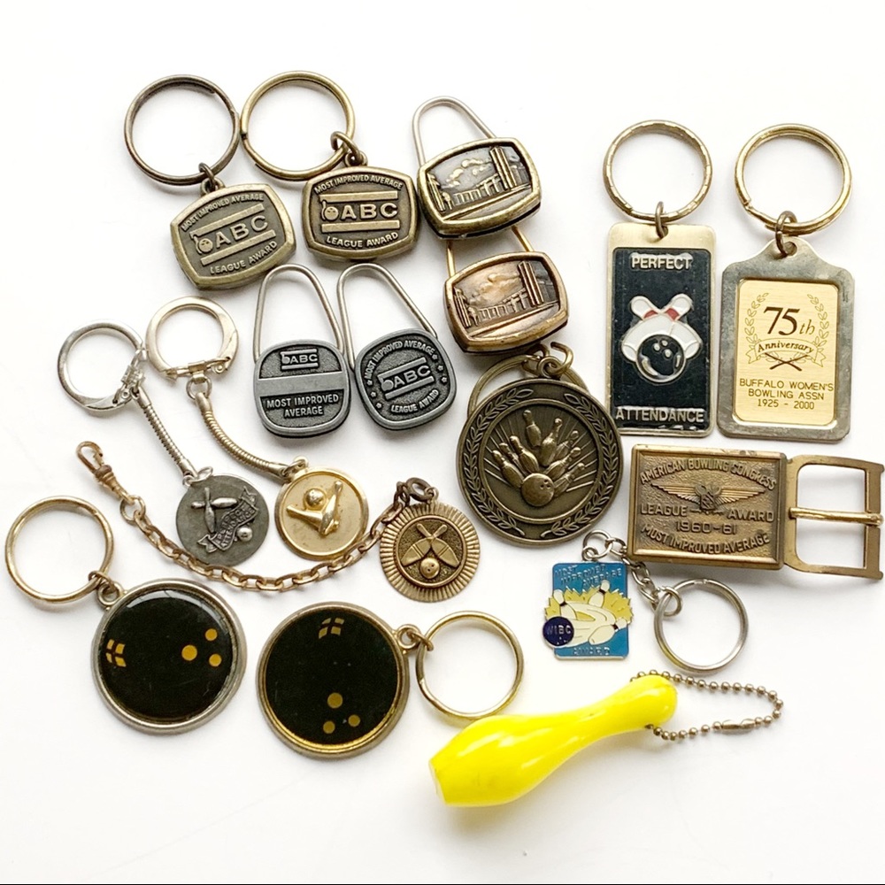 Vintage Brass BOWLING AWARDS KEYCHAIN Collection